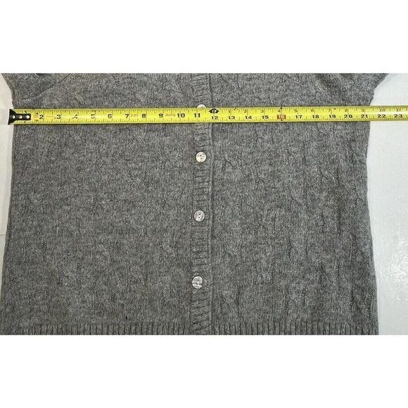 The Tog Shop Cardigan Sweater Wool Gray Cable Knit Button - Picture 10 of 13